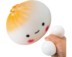 longziming - Anti-stress Knijpspeelgoed - Fidget Squishy - Decompressiespeelgoed - Dumpling vorm - Zacht rubber - 7 x 6 cm - Voor kinderen en volwassenen