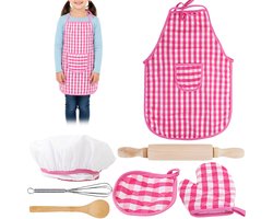 longziming Kinderschort Keuken Speelgoed – Bak- en Kookset voor Rollenspel – Pretend Cooking Set voor Kinderen, Kleuterschool – Bakken en Koken – roze