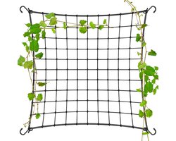 longziming - Klimplant Net - Trellis Net - 150×150cm - Elastische Ondersteuning voor Klimplanten - Duurzame Elastische Stof - Herbruikbaar en Ruimtebesparend - 1 Pack - zwart - voor planten en bloemen