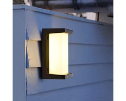longziming -LED Buitenwandlamp met Sensor – Verticaal Model – 18W 1800 Lumen – IP66 Waterdicht – Moderne Gevelverlichting – Aluminium – Wit Licht