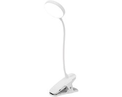 longziming -LED Leeslamp met Clip – 3 Kleurtemperaturen, 360° Flexibele Verlichting, Oogvriendelijk & USB Oplaadbaar voor Bureau en Nachtkastje