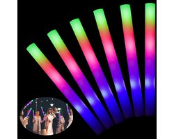 longziming -LED Leuchtstäbe - Schuim Lichtstaven - Feestverlichting - 3 Knipperstanden - 8 Uur Batterijduur - Zacht Schuim En Kunststof - Veilig Voor Kinderen - Ideaal Voor Evenementen - 6 Stuks