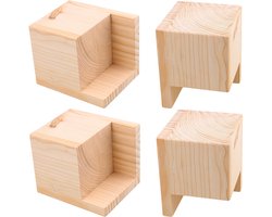 longziming -Meubelverhogers Set van 4 – Verhoogt Meubels met 5 cm – Duurzaam & Houtlook – Ideaal voor Bed, Bank, Stoel en Bureau