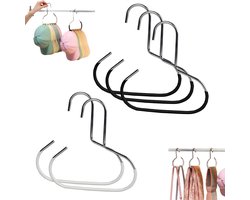 longziming -Schalbügel - Sjaalhanger - Accessoire Organizer - Veilige Ringophanging - Verdikt RVS Met PVC - Gebogen Vorm Ontwerp - Ruimtebesparende Opbergoplossing - 5 Stuks