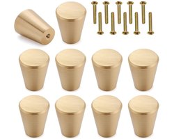 longziming -Set van 10 Gouden Aluminium Meubelknoppen – Vintage kast knoppen – Messing Goud Meubelgrepen – Moderne Lade- en Deurgrepen – Duurzaam, Corrosiebestendig en Eenvoudig te Installeren
