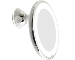 longziming Vergrotende Spiegel met LED Verlichting - 10x Vergroting - Zuignap Make-up Spiegel - 360° Draaibaar - Voor Badkamer & Reizen