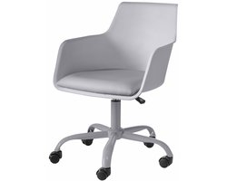 Lonny|Bureaustoel met metalen poot in plastic en PU-grijs