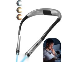 LONQ Draadloos Leeslampje voor Boek - Leeslamp - Neklamp - Bedlamp - 9 Lichtstanden - USB Oplaadbaar - Amber Licht