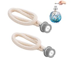 Lont met Steentje - 2 Stuks - 18 mm - Olielamp Lonten - Voor Lampe Berger, LampAir, Ashleigh en Alle Katalytische Geurlampen met Katalytische Brander - Geurlamp Lonten