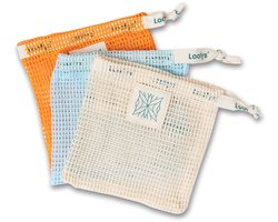 Loofys Zeepzakje Set van 3 – Duurzame Zeephouder van Gehaakt Katoen – Voor Shampoo Bar, Conditioner Bar en Body Bar