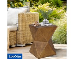 LooMar Betonnen Bijzettafel Voor binnen of buiten - Lichtgewicht Beton - Salontafel - Bruin