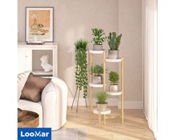 Loomar Plantenrek – Plantentafel – Plantenstandaard / Plantenhouder – Voor Binnen en Buiten - Bamboe