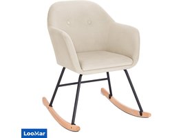 LooMar Schommelstoel binnen - Schommelstoel volwassene - ideaal voor woonkamer of babykamer - creme kleur