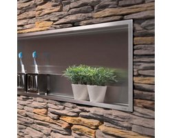 Looox BoX nis - 30x30x10cm - inbouw - rvs geborsteld