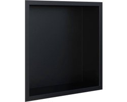Looox BoX nis - 30X30X7cm - inbouw - met flens - zwart mat