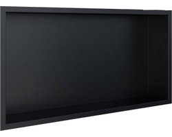 Looox BoX nis - 60X30X7cm - inbouw - met flens - zwart mat