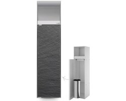 Looox Closed closetborstelgarnituur - met rolhouder - tegelbaar - rvs geborsteld