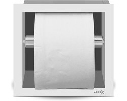 Looox Closed closetrolhouder - inbouw - 1 rol - wit mat