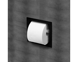Looox Closed closetrolhouder - inbouw - 1 rol - zwart mat