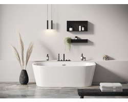 Looox Cool semi-vrijstaand ligbad - 170x80x57cm - Acryl wit glans