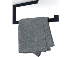 Looox Rail Handdoekhouder - 35cm - zwart mat