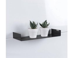 Looox Shelf C inbouwplanchet - 60x10cm - zwart mat