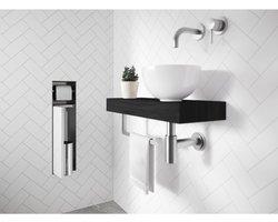 Looox special collection inbouw borstel / rolhouder betegelbaar zwart mat