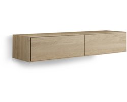 Looox Wood collection Wood wastafelonderbouwkast m. 2 laden 160x30x46cm eiken - old grey