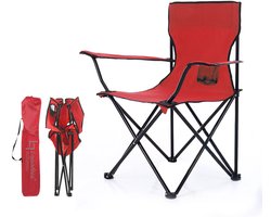 Lopoleis® Campingstoel – Klapstoel – Campingstoel opvouwbaar – Visstoel – Vouwstoel – Strandstoel – Inklapbaar – Lichtgewicht – Outdoor Stoel – 1.6kg – Rood