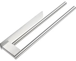Lopoleis® Handdoekhouder – handdoekrek Badkamer – Handdoekstang Zelfklevend – Zonder Boren – Moderne Badkamer Organiser – RVS – 40 cm – Zilver