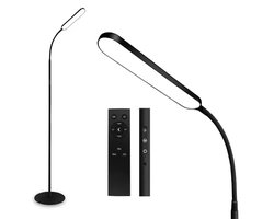 Lopoleis® LED Vloerlamp Woonkamer, slaapkamer, bureaulamp – LED Lights – LED verlichting – Vloerlamp Dimbaar en Kantelbaar – Staande LED-lamp – Minimalistische Design – Incl. afstandsbediening – 3000-4000-6000K – Zwart