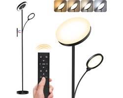 Lopoleis® LED Vloerlamp Woonkamer, slaapkamer, bureaulamp – Vloerlamp Dimbaar en Kantelbaar – Met afstandsbediening – Staande LED-lamp – Minimalistische Staande Lamp – 3000-6000K