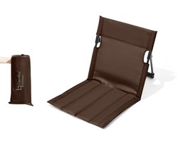 Lopoleis Opvouwbare Stoel – Vloerstoel – Strandmat met rugleuning – Opvouwbare Campingstoel – Strandstoel – Strandligbed – Vouwstoel – Campingstoel – Bruin