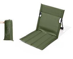 Lopoleis Opvouwbare Stoel – Vloerstoel – Strandmat met rugleuning – Opvouwbare Campingstoel – Strandstoel – Strandligbed – Vouwstoel – Campingstoel – Groen