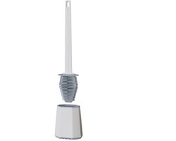 Lopoleis® WC borstel – Toiletborstel – Gesloten bodem – WC borstel met randreiniger – Siliconen – Wit – WC borstel met houder – Vrijstaand – Hangend – WC borstel en houder