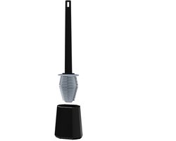 Lopoleis® WC borstel – Toiletborstel – Gesloten bodem – WC borstel met randreiniger – Siliconen – Zwart – WC borstel met houder – Vrijstaand – Hangend – WC borstel en houder
