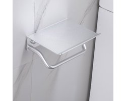 Lopoleis WC rolhouder RVS – Zilver – Toiletrolhouder Zilver – Zelfklevend – WC-Rolhouder Zonder Boren – Toiletrolhouder Met Plankje – WC rolhouder Zilver – Badkamer Accessoires