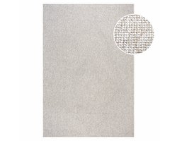Lora Plus Laagpolig Effen Vloerkleed - Geweven Design - Beige Creme- 80x150 CM