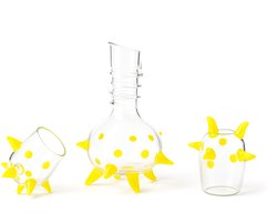 Loranto - 4 Glazen & Karaf Geel - Luxe Drink glazen - Europees glas