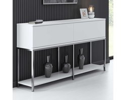 Lord Console | 100% MELAMINE | Wit, Zilver