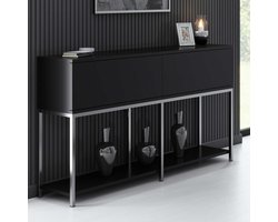Lord Console | 100% MELAMINE | Zwart, Zilver