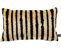 LORENZO | sierkussen 30x50 cm | Raven | zwart | multicolor | Hoii | met duurzame kussenvulling