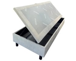 Losse Boxspring met opbergruimte zonder matras en hoofdbord - 150x190 (Ook verkrijgbaar inclusief hoofdbord en matras) + (Verkrijgbaar in Zwart, Antraciet, Licht Grijs en Beige)