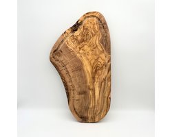 LOT by nature Olijfhouten Snijplank - Keukenaccessoire - 40 Centimeter met Sapgeul - houten snijplanken voor keuken - houten serveerplank - olijfhout - hangemaakt
