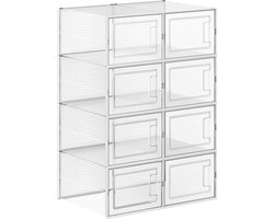 Lot de 18 boîtes à chaussures en plastique transparents empilables