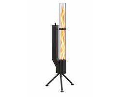 LotaHome - Pellet Terras Heater - Pelletkachel - Terraswarmer - Houtpellet - Heater - Terrasheater - FireTube - Binnen & Buiten - Rakket - Verwarming voor Tuin en Terras - Duurzaam en Sfeervol - 147.5 x 33 x 33 cm - Zwart