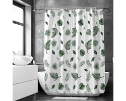 Loti Living Douchegordijn Anti Schimmel – Blaadjes - Inclusief ringen – Waterdicht - Polyester - Douchegordijn 180x200 cm