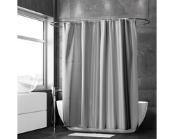 Loti Living Douchegordijn Anti Schimmel – Grijs - Inclusief ringen – Waterdicht - Polyester - Douchegordijn 180x200 cm