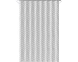 Loti Living Douchegordijn Anti Schimmel – Grijs Patroon - Inclusief ringen – Waterdicht - Polyester - Douchegordijn 120x200 cm