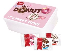 Lotus Cake Donut collection box - "It’s Donut Time!" - 10 donuts - 3 smaken - Pinkylicious, Choco Mania & Zebra Kiss - 340g